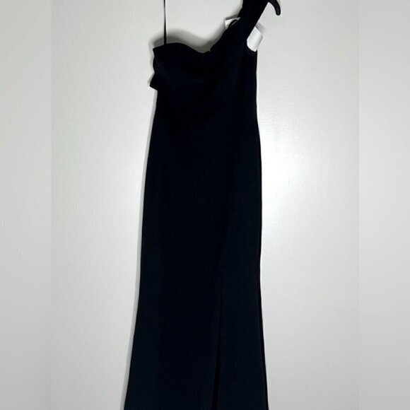 AQUA Scuba Crepe Off-the-Shoulder Gown New evening dress Black Size 8 New - Picture 12 of 13